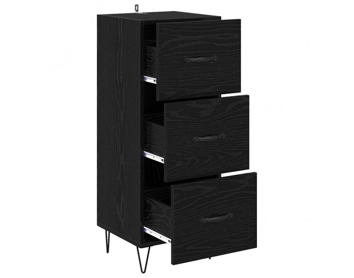 Sonata H Служебен шкаф Черен дъб 34 x 34.5 x 90 см Инженерно дърво