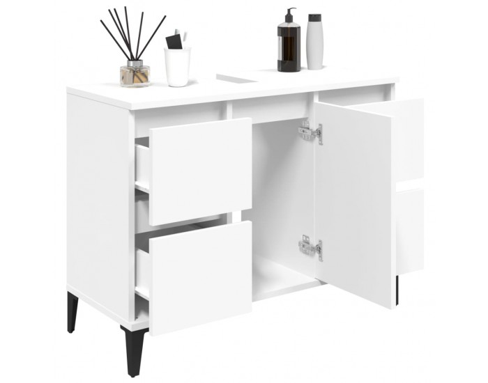 Sonata H Шкаф за мивка, бял, 80x33x60 см, инженерно дърво