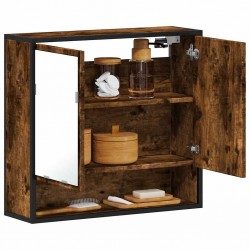 Sonata H Огледален шкаф за баня опушен дъб инженерна дървесина - Баня