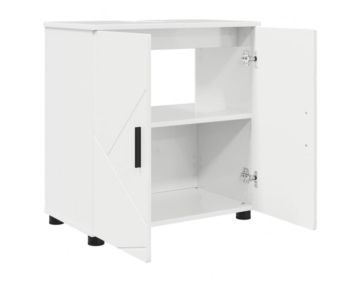 Sonata H Шкаф за баня с рафт Бяло Със Силен Гланц 61 x 35 x 64 см