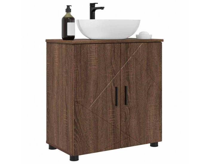 Sonata H Шкаф за баня с рафт Кафяв дъб 61 x 35 x 64 см Инженерно дърво