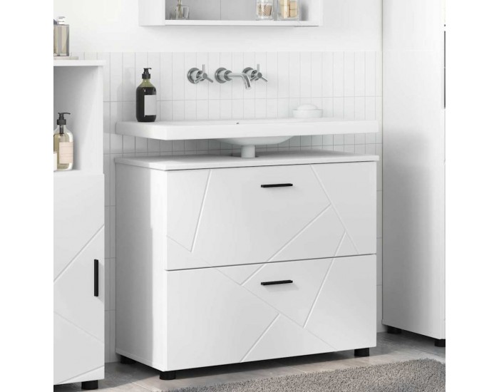 Sonata H Шкаф за баня с чекмедже Бяло 76.5 x 35 x 64 см Инженерно дърво