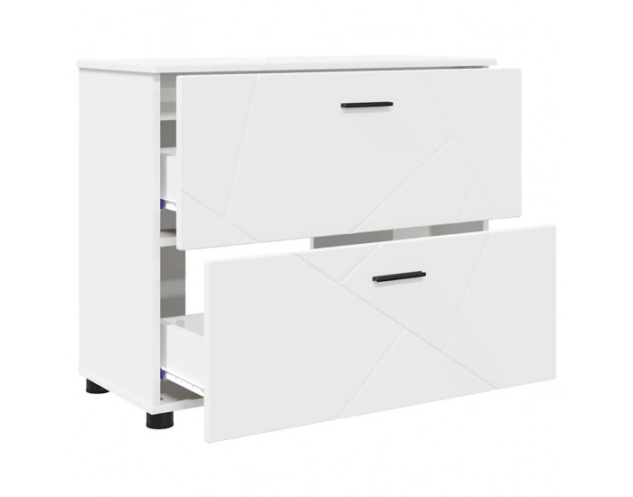 Sonata H Шкаф за баня с чекмедже Бяло 76.5 x 35 x 64 см Инженерно дърво