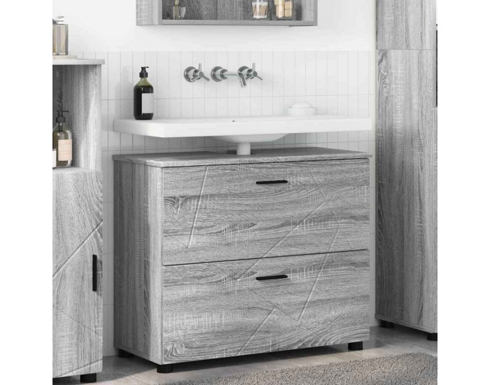 Sonata H Шкаф за баня Сив сонома 76.5 x 35 x 64 см Инженерно дърво