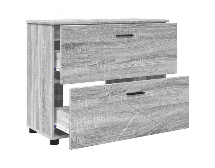 Sonata H Шкаф за баня Сив сонома 76.5 x 35 x 64 см Инженерно дърво