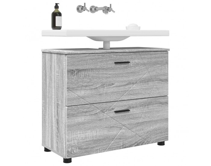 Sonata H Шкаф за баня Сив сонома 76.5 x 35 x 64 см Инженерно дърво