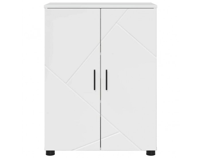 Sonata H Шкаф за баня с рафт Бяло Със Силен Гланц 60 x 35 x 80 см