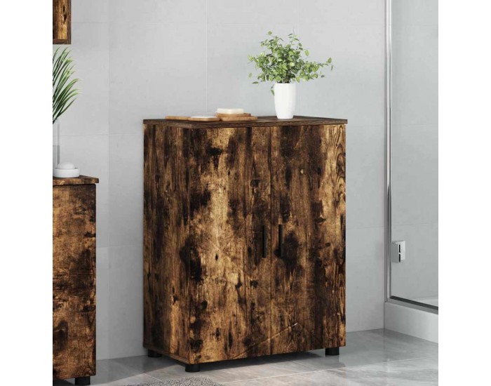 Sonata H Шкаф за баня с рафт Опушен дъб 60 x 35 x 80 см Инженерно дърво