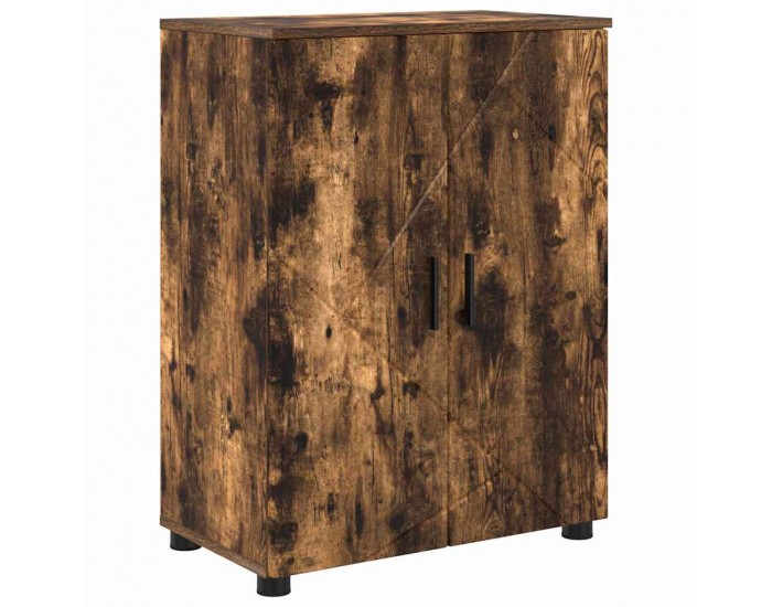 Sonata H Шкаф за баня с рафт Опушен дъб 60 x 35 x 80 см Инженерно дърво