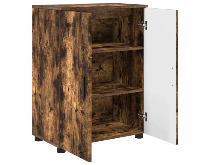 Sonata H Шкаф за баня с рафт Опушен дъб 60 x 35 x 80 см Инженерно дърво