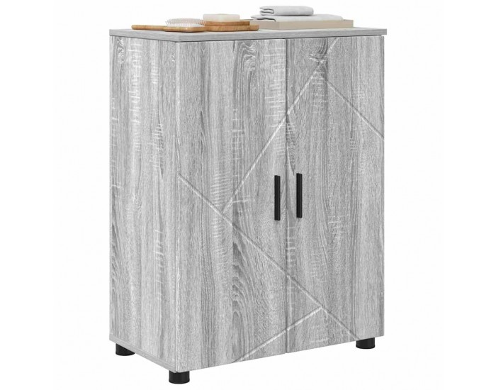 Sonata H Шкаф за баня с рафт Сив сонома 60 x 35 x 80 см Инженерно дърво