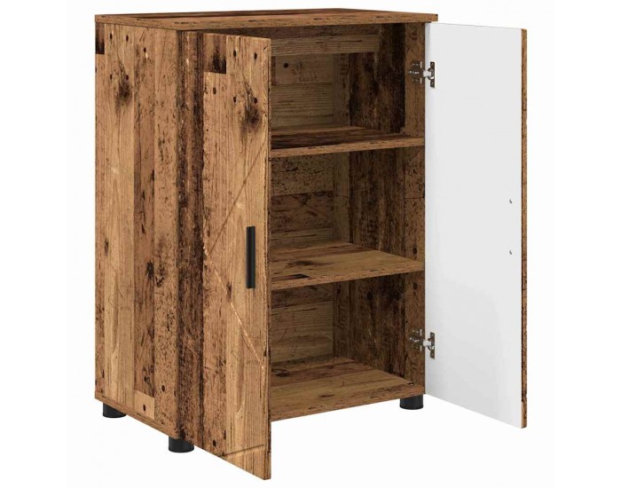 Sonata H Шкаф за баня с рафт Старо дърво 60 x 35 x 80 см Инженерно дърво