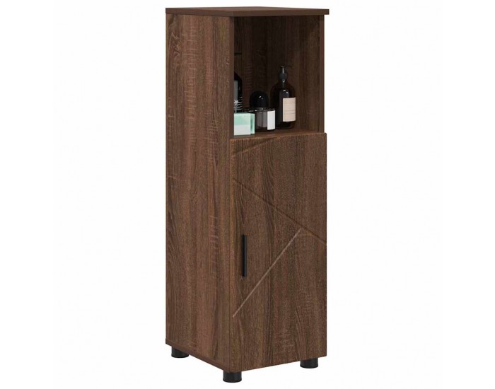 Sonata H Шкаф за баня с рафт Кафяв дъб 30 x 35 x 95 см Инженерно дърво