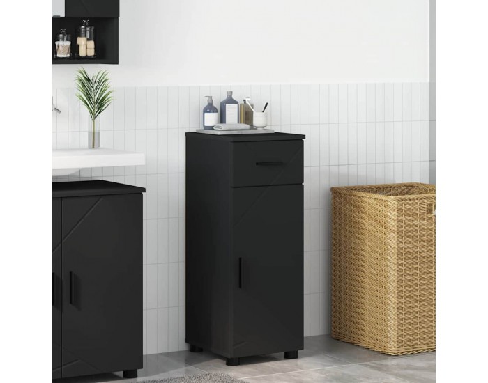 Sonata H Шкаф за баня с чекмедже Черно 30 x 35 x 80 см Инженерно дърво