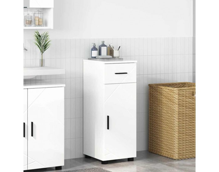 Sonata H Шкаф за баня с чекмедже Бяло Със Силен Гланц 30 x 35 x 80 см