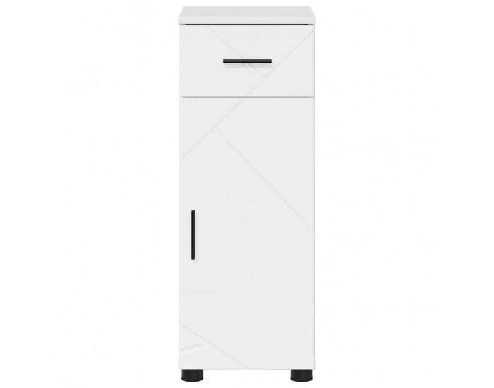 Sonata H Шкаф за баня с чекмедже Бяло Със Силен Гланц 30 x 35 x 80 см