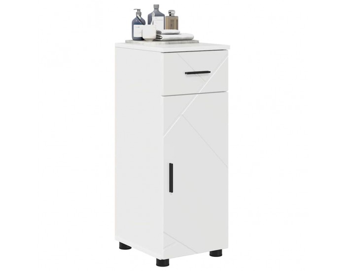 Sonata H Шкаф за баня с чекмедже Бяло Със Силен Гланц 30 x 35 x 80 см