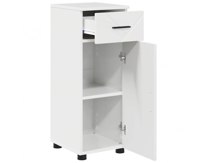 Sonata H Шкаф за баня с чекмедже Бяло Със Силен Гланц 30 x 35 x 80 см