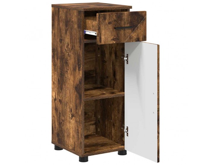 Sonata H Шкаф за баня с врата Опушен дъб 30 x 35 x 80 см Инженерно дърво