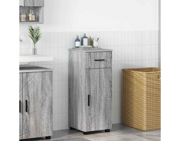 Sonata H Шкаф за баня с врата Сив сонома 30 x 35 x 80 см Инженерно дърво