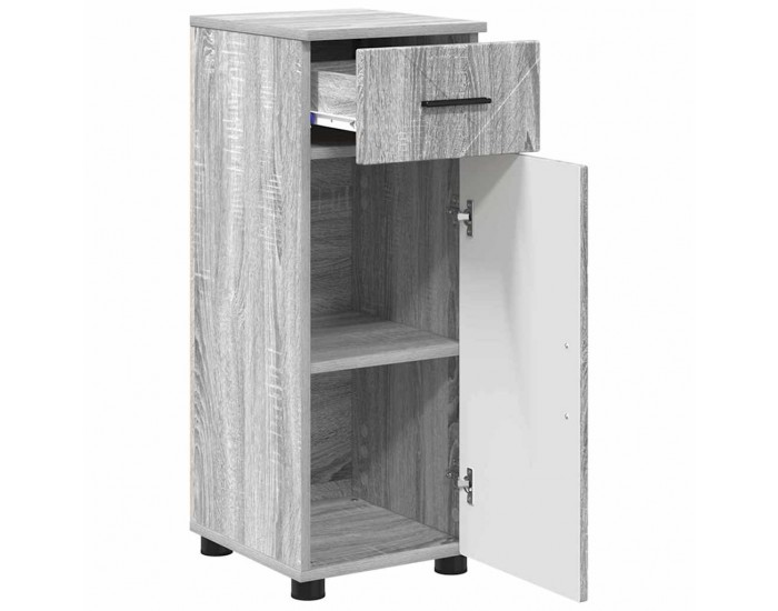 Sonata H Шкаф за баня с врата Сив сонома 30 x 35 x 80 см Инженерно дърво