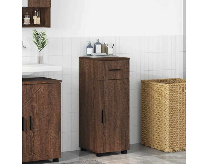 Sonata H Шкаф за баня с врата Кафяв дъб 30 x 35 x 80 см Инженерно дърво