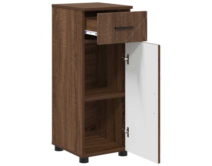 Sonata H Шкаф за баня с врата Кафяв дъб 30 x 35 x 80 см Инженерно дърво