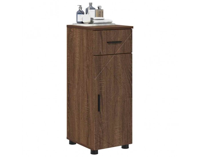 Sonata H Шкаф за баня с врата Кафяв дъб 30 x 35 x 80 см Инженерно дърво