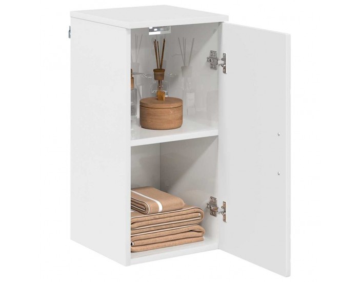 Sonata H Шкаф за баня с врата Бяло Със Силен Гланц 30 x 31.5 x 61 см