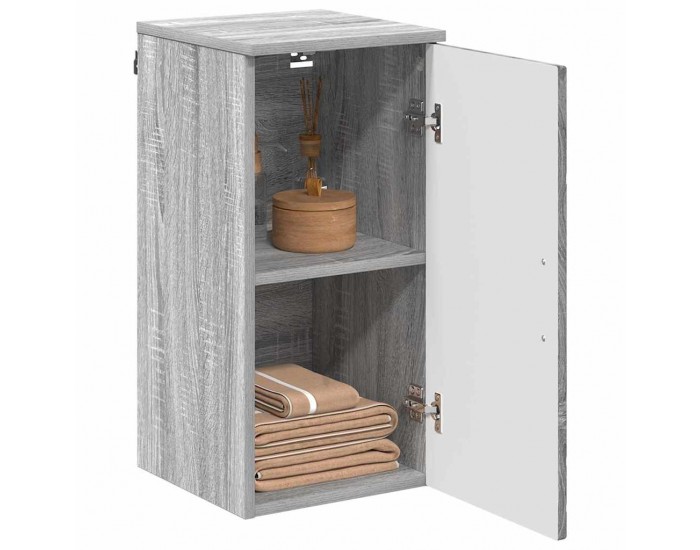 Sonata H Шкаф за баня Сив сонома 30 x 31.5 x 61 см Инженерно дърво