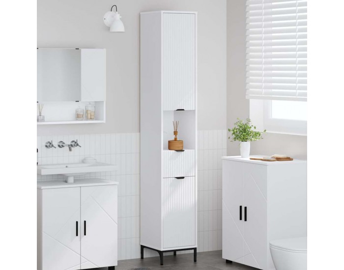 Sonata H Висок шкаф за баня Бяло 31.5 x 33 x 190 см Инженерно дърво