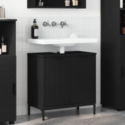 Sonata H Шкаф за мивка в баня Черно 60.5 x 33.5 x 61 см Инженерно дърво - Шкафове за баня