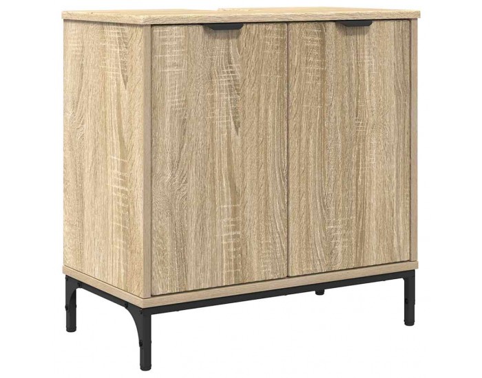 Sonata H Шкаф за мивка в баня с врата дъб сонома 60.5 x 33.5 x 61 см