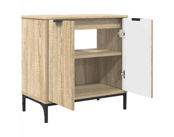 Sonata H Шкаф за мивка в баня с врата дъб сонома 60.5 x 33.5 x 61 см