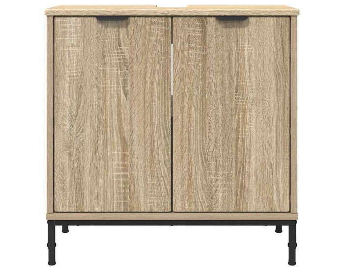 Sonata H Шкаф за мивка в баня с врата дъб сонома 60.5 x 33.5 x 61 см