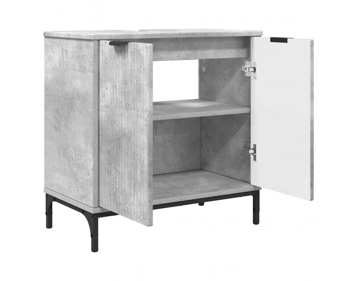 Sonata H Шкаф за мивка в баня с врата Бетонно сиво 60.5 x 33.5 x 61 см