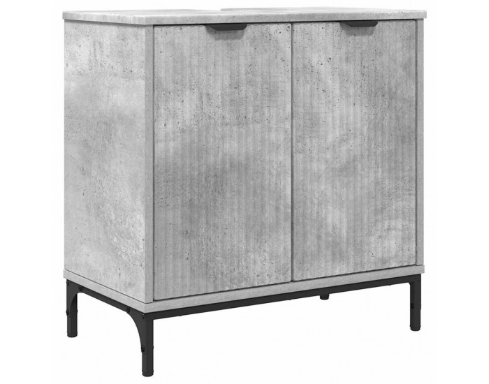 Sonata H Шкаф за мивка в баня с врата Бетонно сиво 60.5 x 33.5 x 61 см