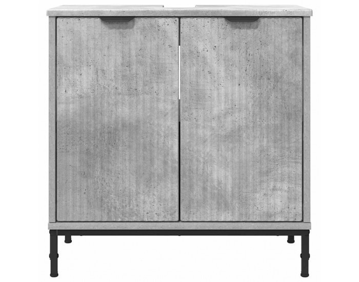 Sonata H Шкаф за мивка в баня с врата Бетонно сиво 60.5 x 33.5 x 61 см