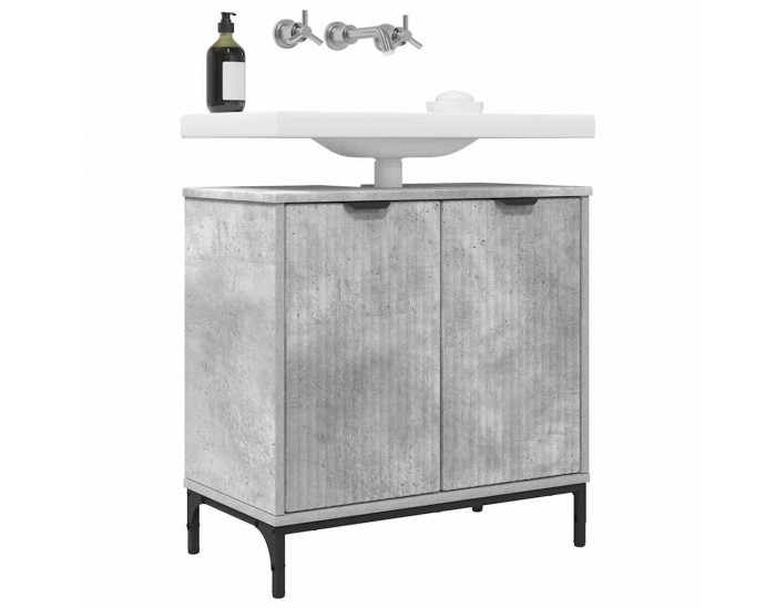 Sonata H Шкаф за мивка в баня с врата Бетонно сиво 60.5 x 33.5 x 61 см