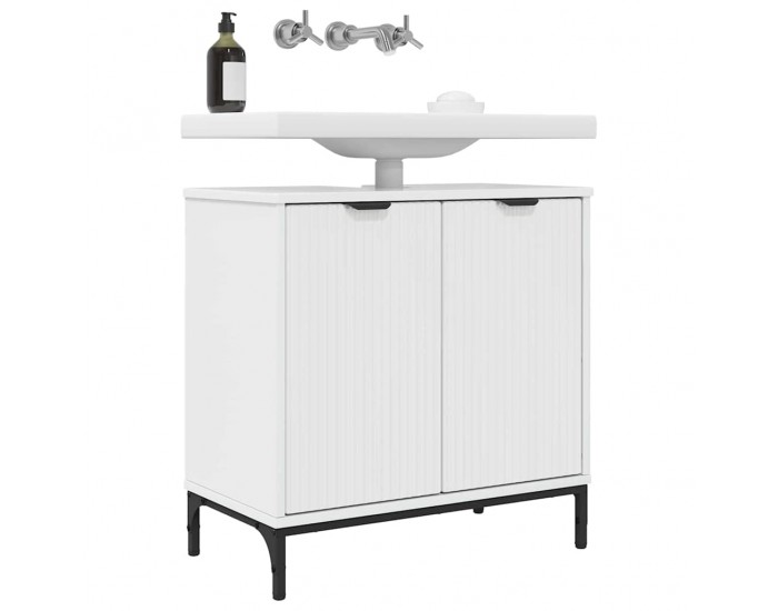 Sonata H Шкаф за мивка в баня Бяло Със Силен Гланц 60.5 x 33.5 x 61 см