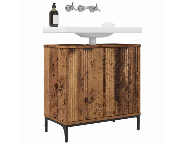 Sonata H Шкаф за мивка в баня с врата Старо дърво 60.5 x 33.5 x 61 см
