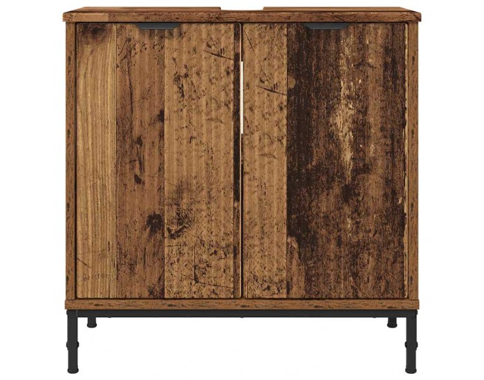 Sonata H Шкаф за мивка в баня с врата Старо дърво 60.5 x 33.5 x 61 см