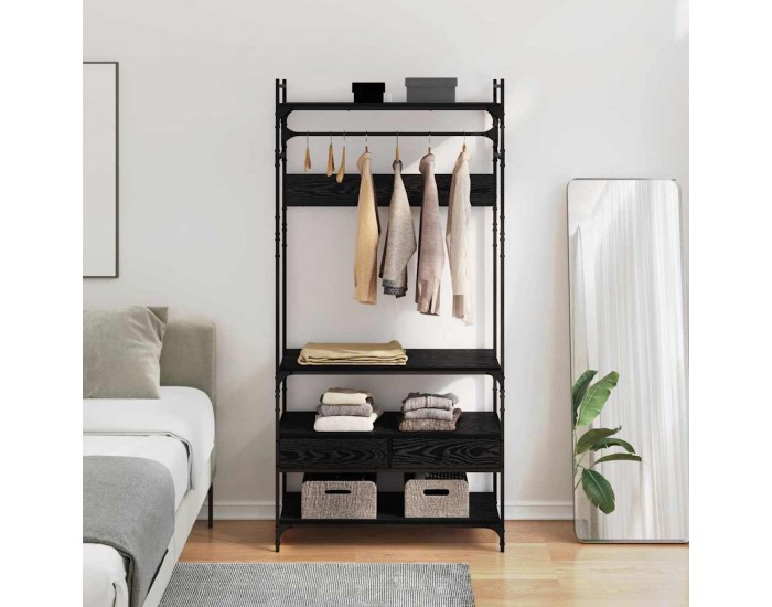 Sonata H Гардероб с рафт Черен дъб 89 x 39 x 184.5 см Инженерно дърво