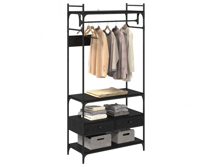 Sonata H Гардероб с рафт Черен дъб 89 x 39 x 184.5 см Инженерно дърво