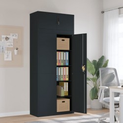 Sonata H Шкаф за папки антрацит 90x40x220 см стомана Sonata H Шкаф за папки антрацит 90x40x220 см стомана - Гардероби