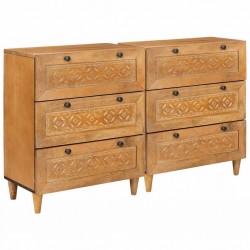 Sonata H Служебен шкаф 2 pcs Кафяво 60 x 33 x 75 cm мангово дърво масив - Гардероби