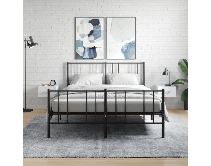 Sonata H Нощни шкафчета за стенен монтаж, 2 бр, бели, 35x35x20 см