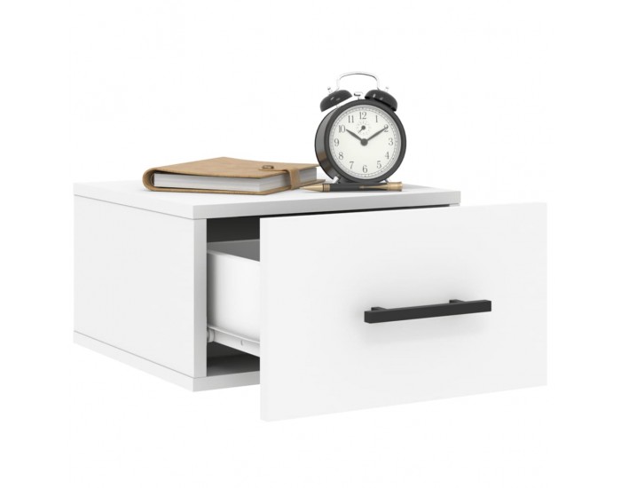 Sonata H Нощни шкафчета за стенен монтаж, 2 бр, бели, 35x35x20 см