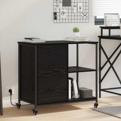 Sonata H Офис шкаф с колело Черен дъб 76 x 41 x 72 см Инженерно дърво - Гардероби