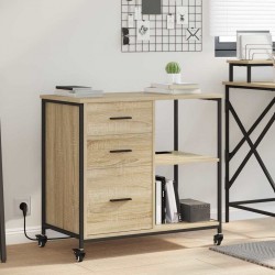 Sonata H Офис шкаф с колело дъб сонома 76 x 41 x 72 см Инженерно дърво - Гардероби